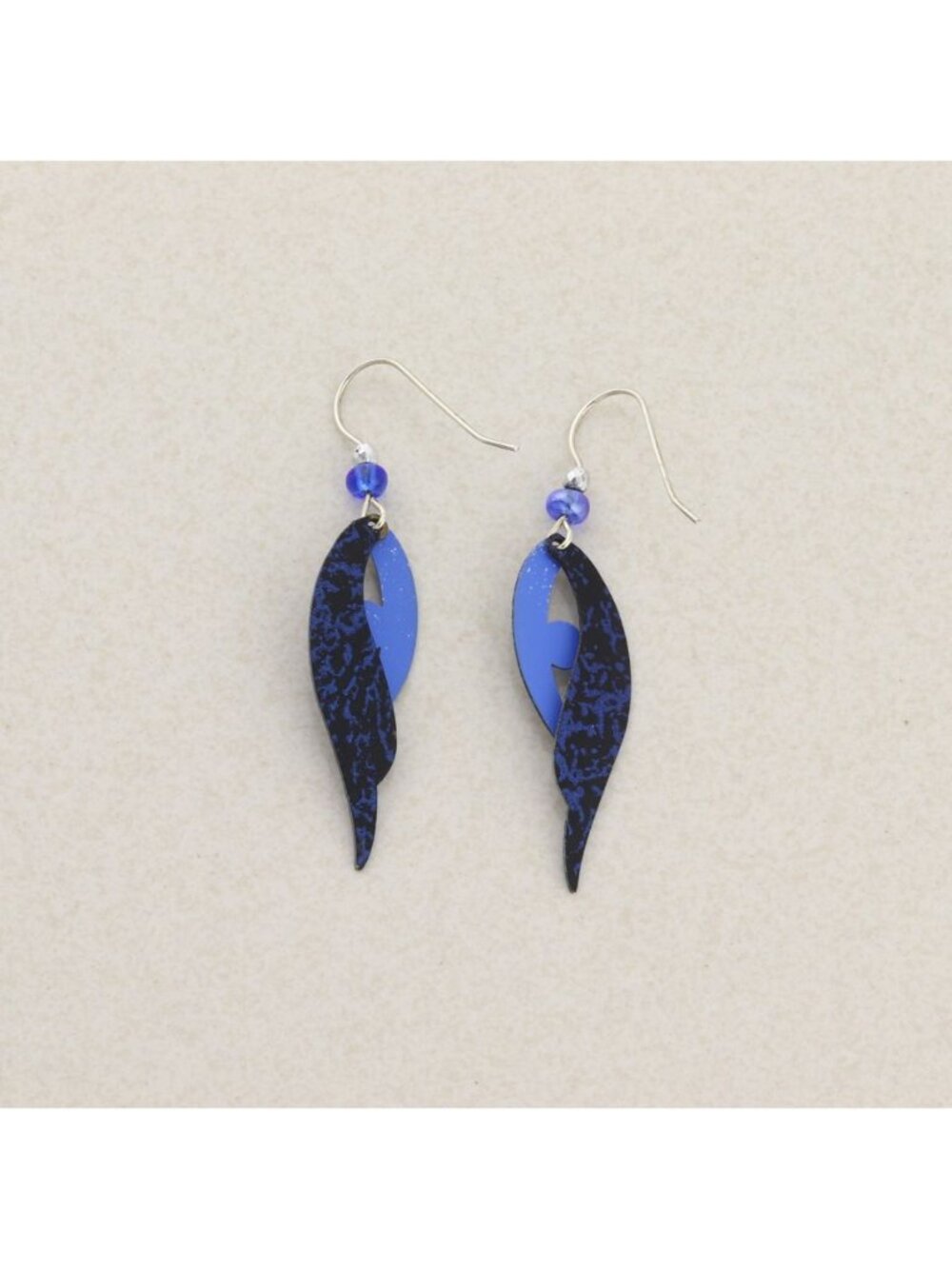 Sterling Silver Hook - Modernist Abstract Dangle Drop Earrings 2" x 1/2" - Picture 7 of 7